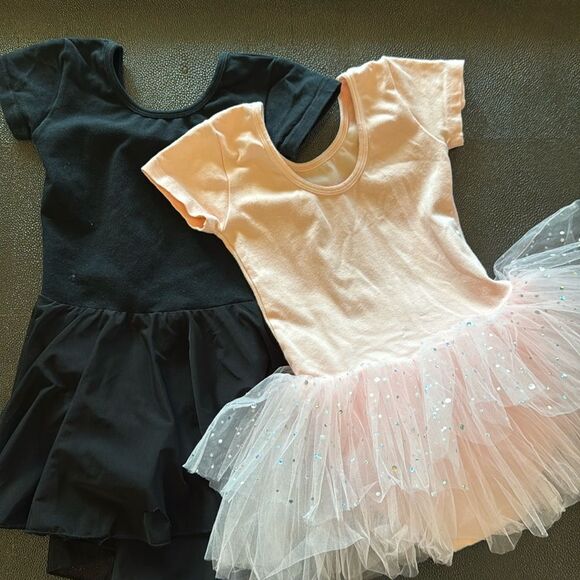 Bundle of 2 Ballets Dresses  Pink/ Black Dance Dresses size 120 - Picture 1 of 11